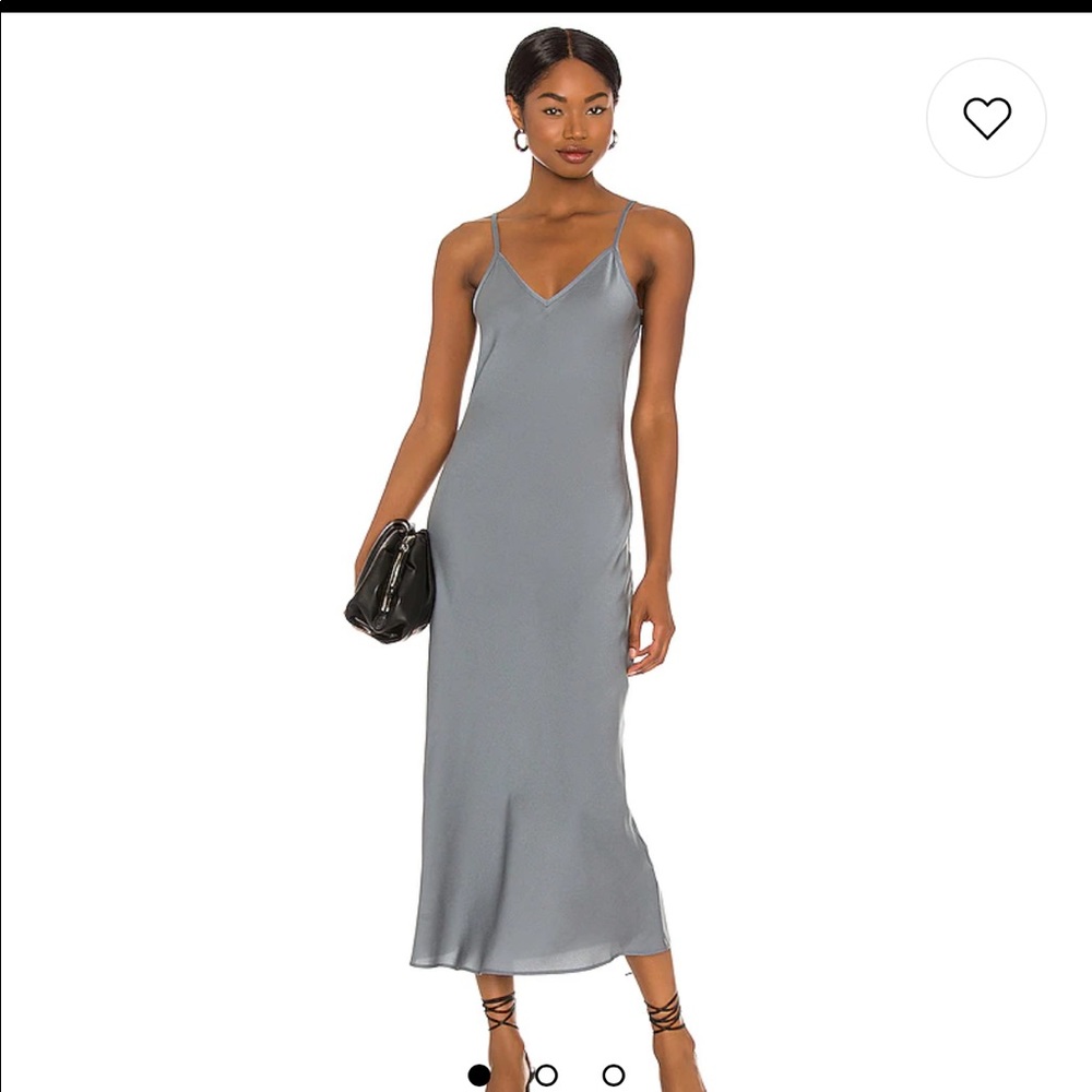AllSaints Tierney Slip Dress in Flint Blue midi dress size large - Picture 2 of 10